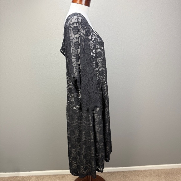 Torrid Black Lace Illusion Metallic Silver Lining Dress Sz 5 (28) 5X Party - Picture 4 of 8